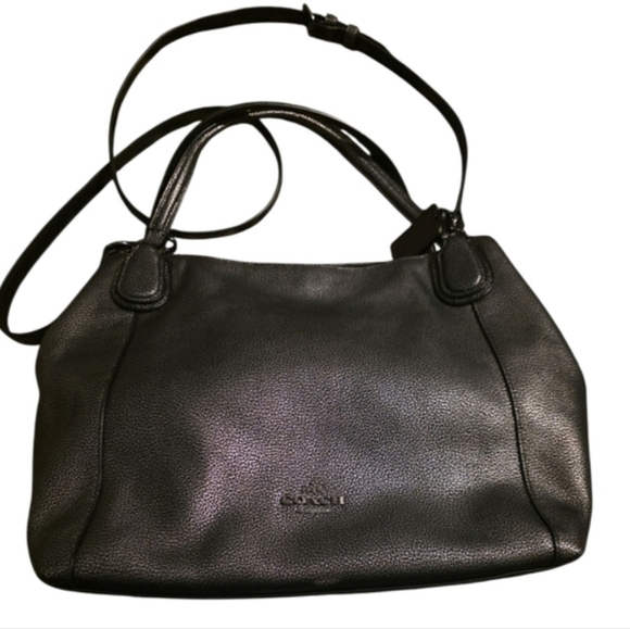 Coach Pewter Leather Handbag Crossbody Bag With Dust Bag - Picture 7 of 7